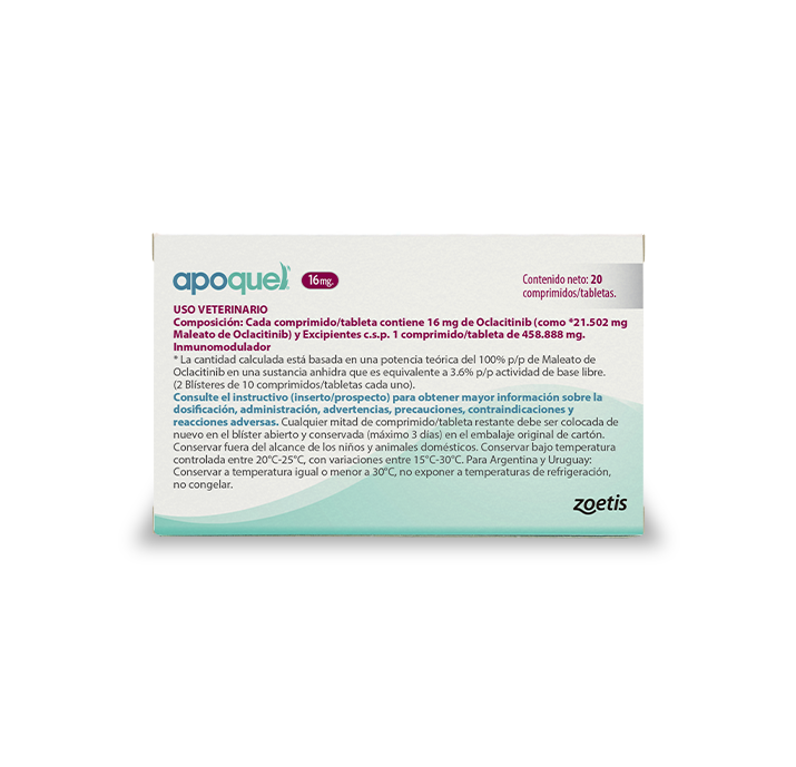 Caja de Apoquel 5,4 mg comprimidos recubiertos con película para perros.